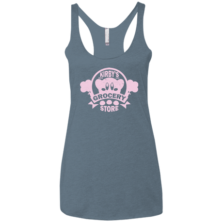 T-Shirts Indigo / X-Small Kirbys Grocery Store Women's Triblend Racerback Tank