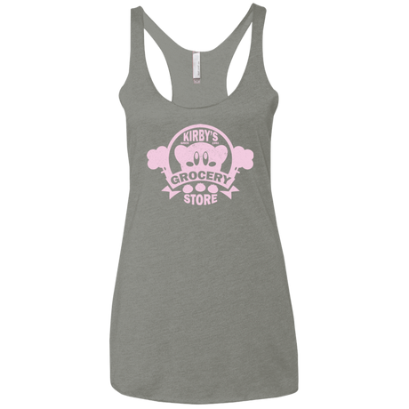 T-Shirts Venetian Grey / X-Small Kirbys Grocery Store Women's Triblend Racerback Tank