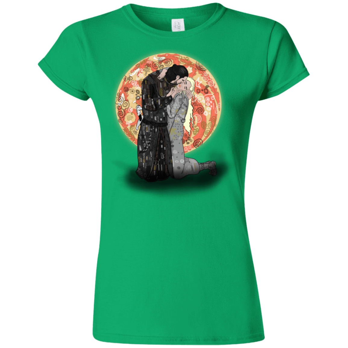 T-Shirts Irish Green / S Kiss Jon and Dany Junior Slimmer-Fit T-Shirt