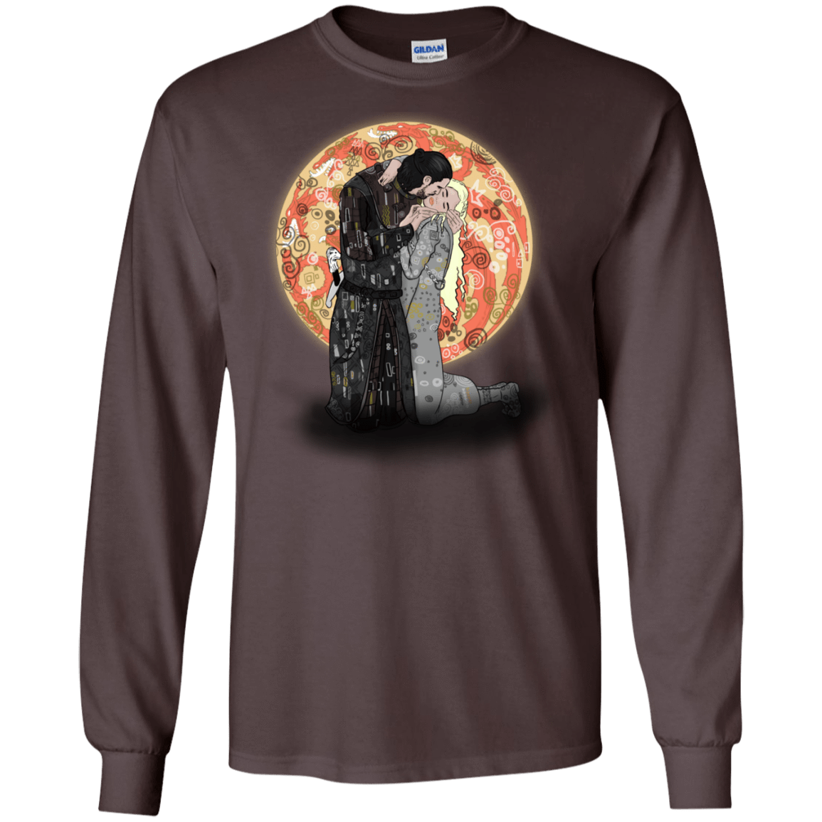 T-Shirts Dark Chocolate / S Kiss Jon and Dany Men's Long Sleeve T-Shirt