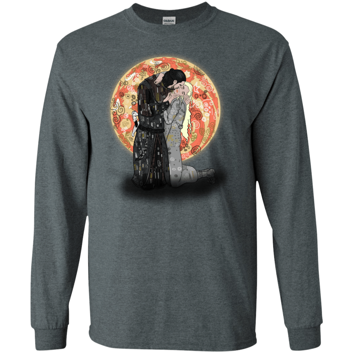 T-Shirts Dark Heather / S Kiss Jon and Dany Men's Long Sleeve T-Shirt