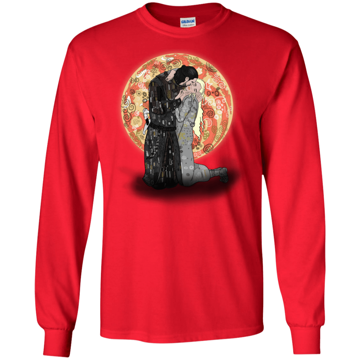 T-Shirts Red / S Kiss Jon and Dany Men's Long Sleeve T-Shirt