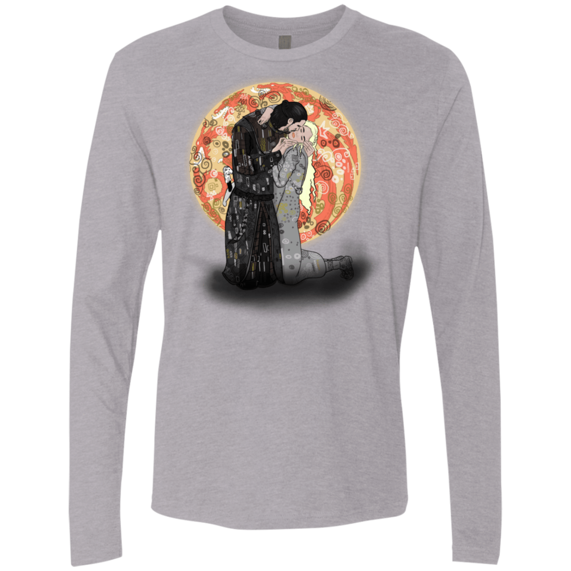 T-Shirts Heather Grey / S Kiss Jon and Dany Men's Premium Long Sleeve