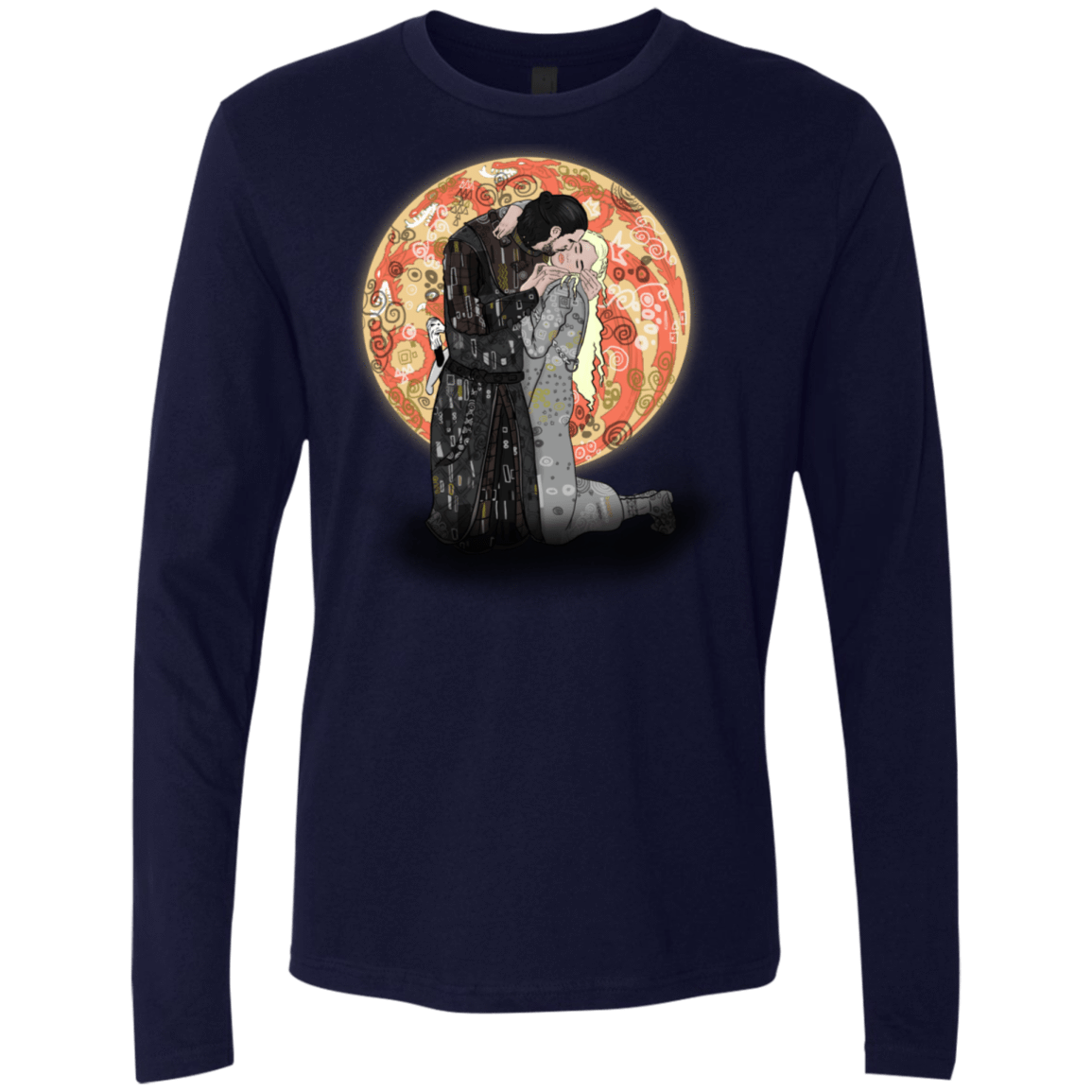 T-Shirts Midnight Navy / S Kiss Jon and Dany Men's Premium Long Sleeve