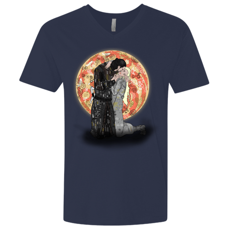 T-Shirts Midnight Navy / X-Small Kiss Jon and Dany Men's Premium V-Neck