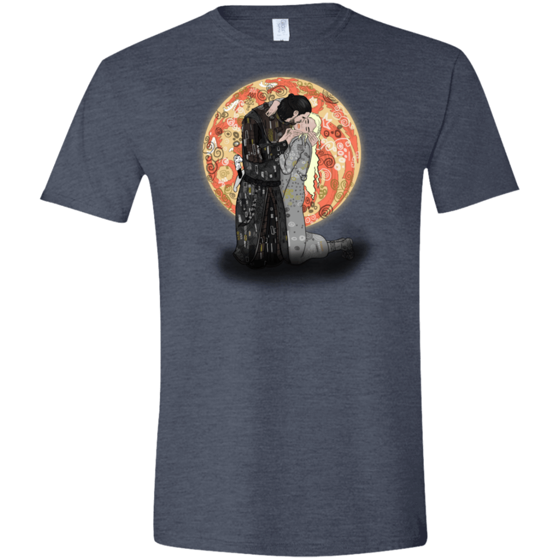 T-Shirts Heather Navy / S Kiss Jon and Dany Men's Semi-Fitted Softstyle