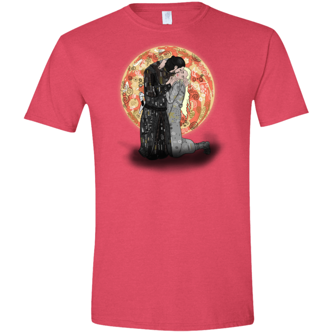 T-Shirts Heather Red / S Kiss Jon and Dany Men's Semi-Fitted Softstyle