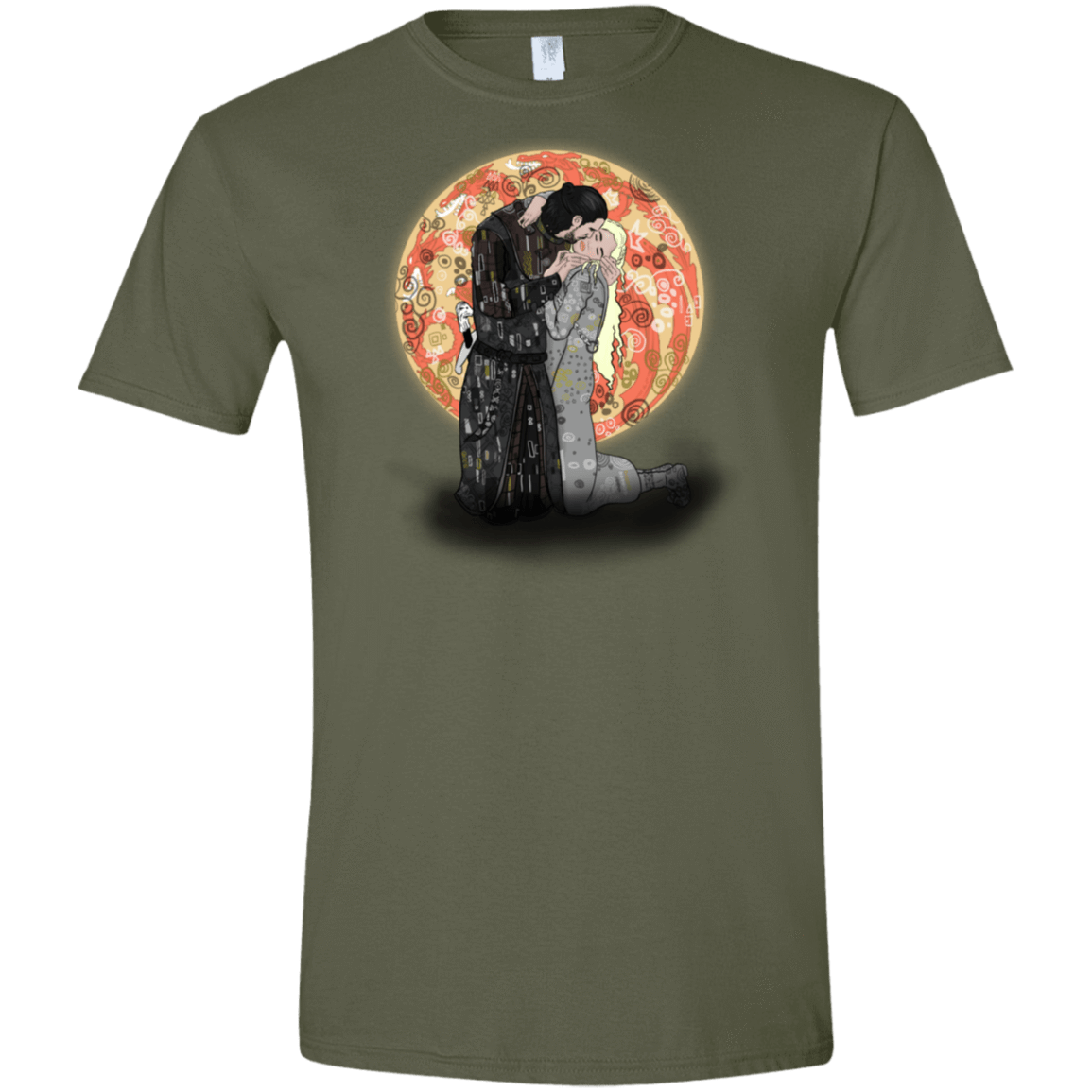 T-Shirts Military Green / S Kiss Jon and Dany Men's Semi-Fitted Softstyle