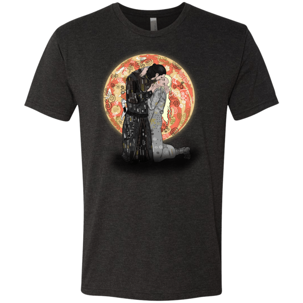 T-Shirts Vintage Black / S Kiss Jon and Dany Men's Triblend T-Shirt