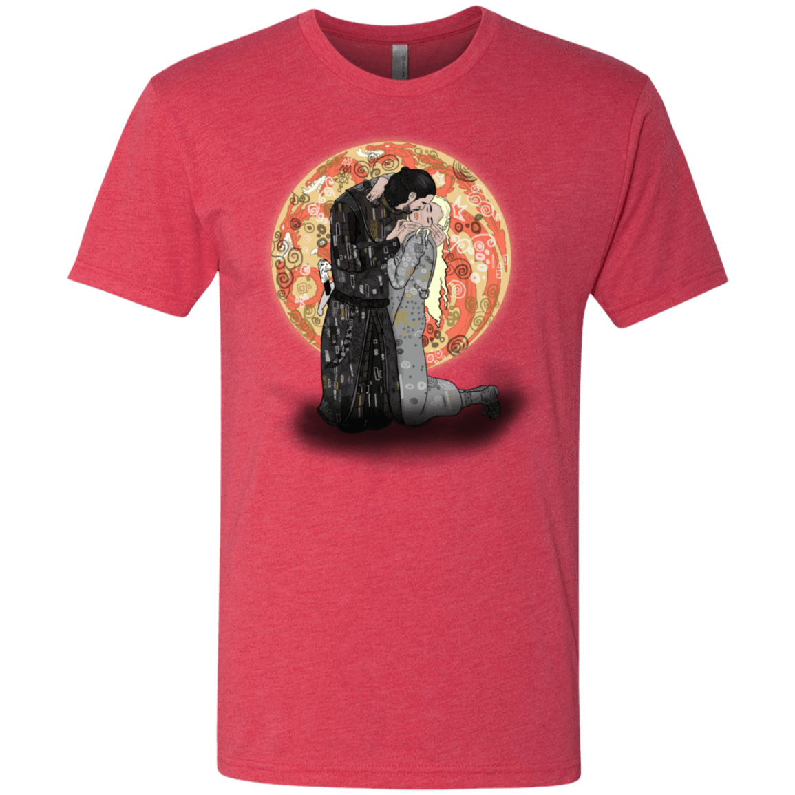 T-Shirts Vintage Red / S Kiss Jon and Dany Men's Triblend T-Shirt