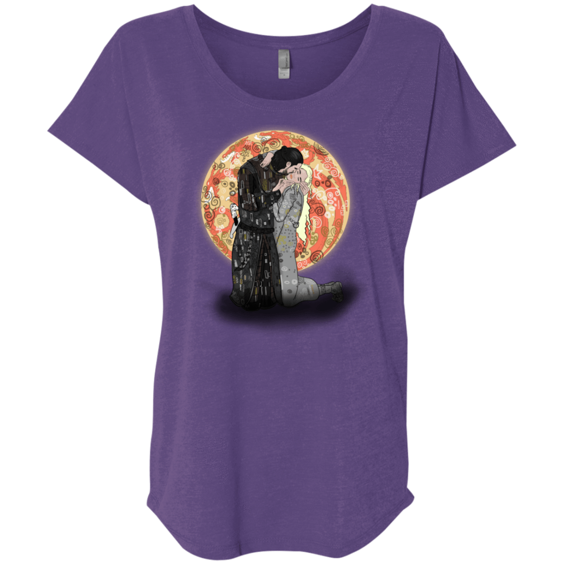 T-Shirts Purple Rush / X-Small Kiss Jon and Dany Triblend Dolman Sleeve