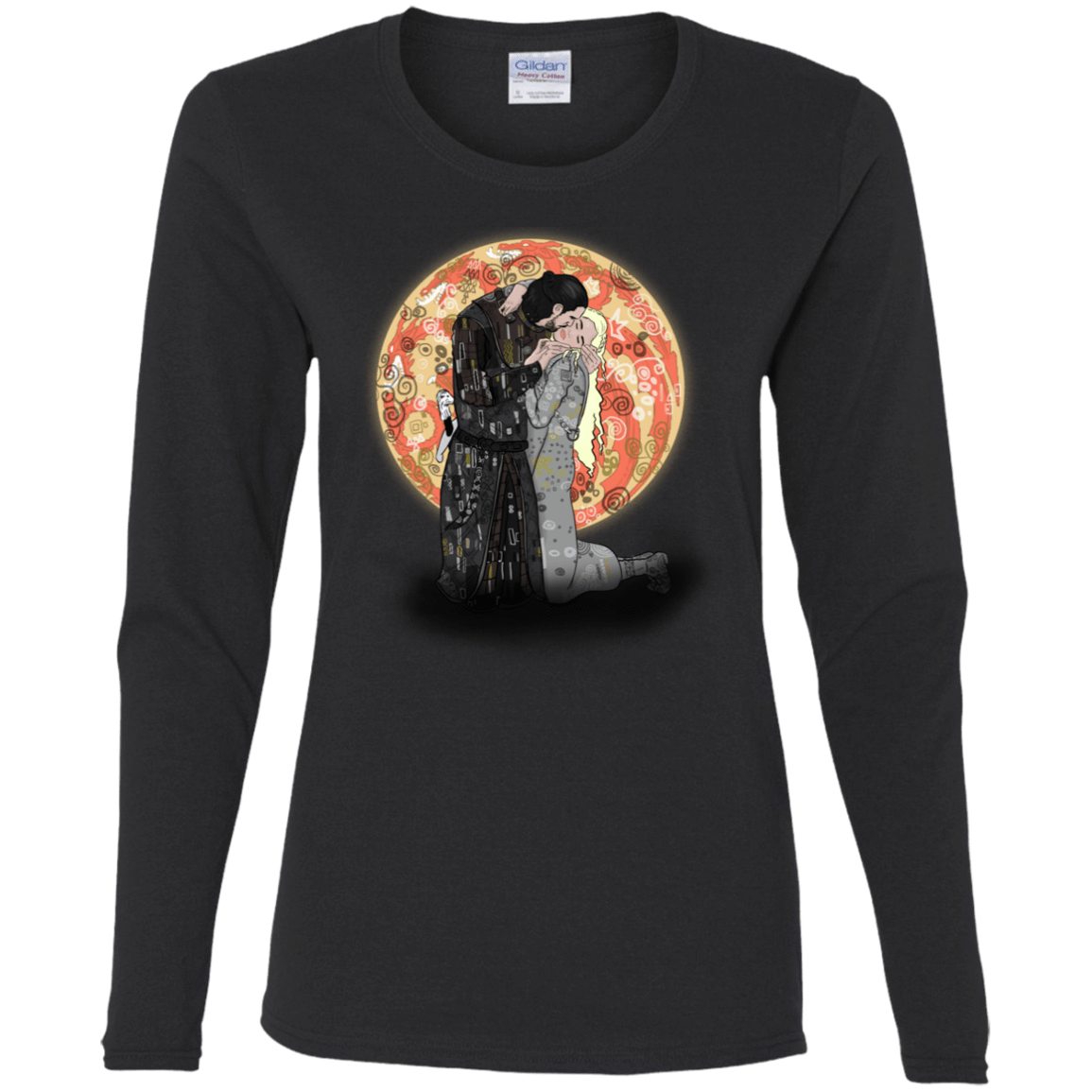 T-Shirts Black / S Kiss Jon and Dany Women's Long Sleeve T-Shirt