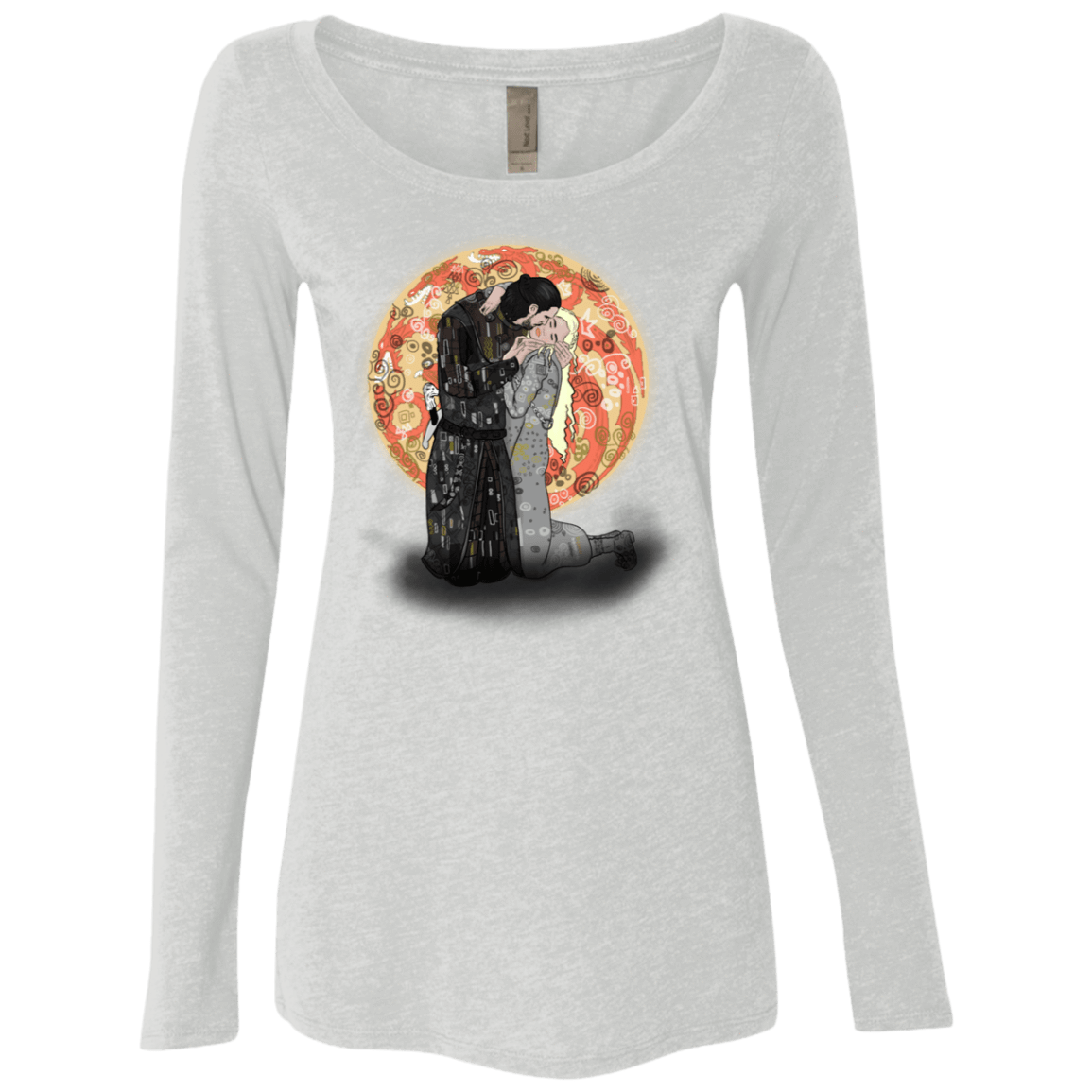 T-Shirts Heather White / S Kiss Jon and Dany Women's Triblend Long Sleeve Shirt