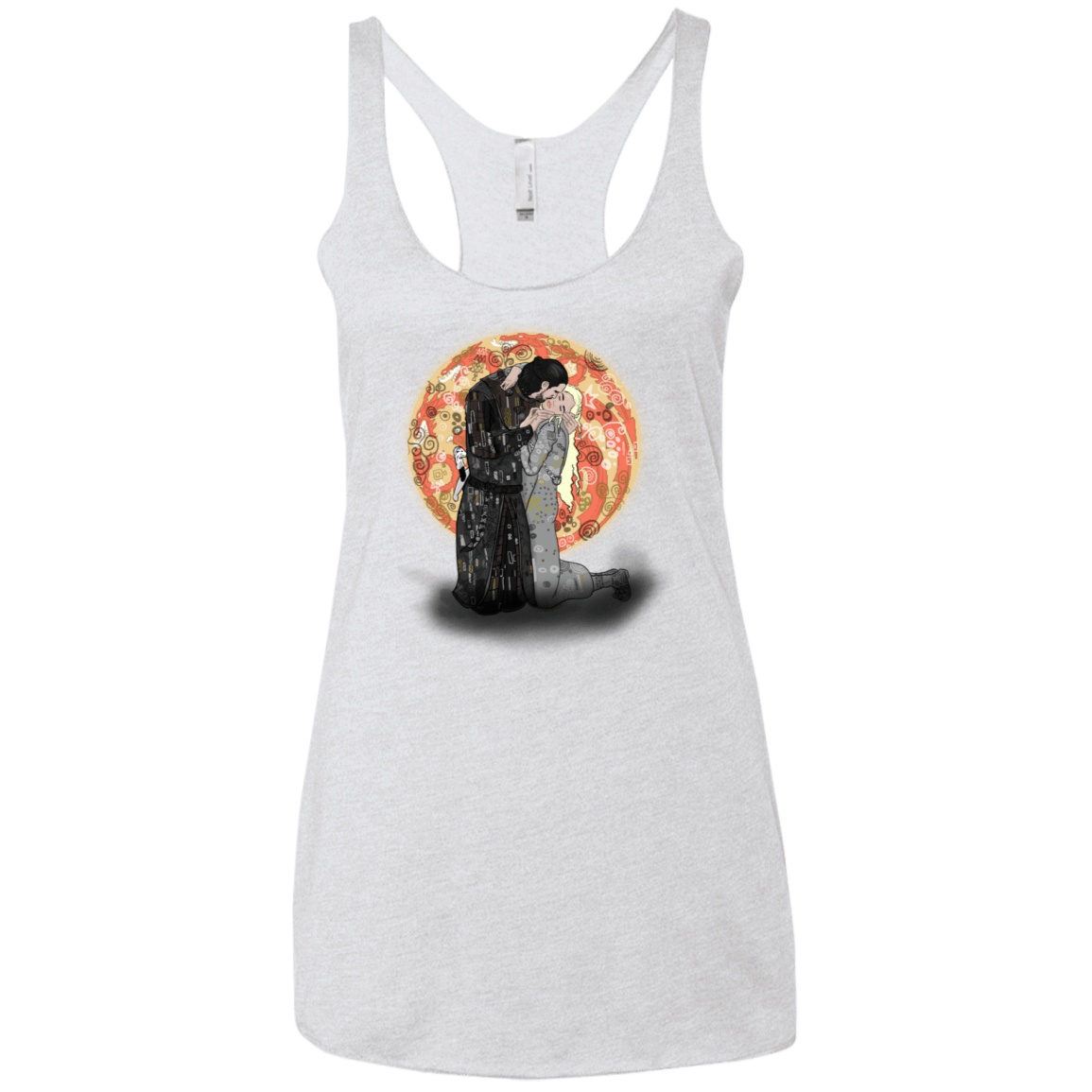 T-Shirts Heather White / X-Small Kiss Jon and Dany Women's Triblend Racerback Tank