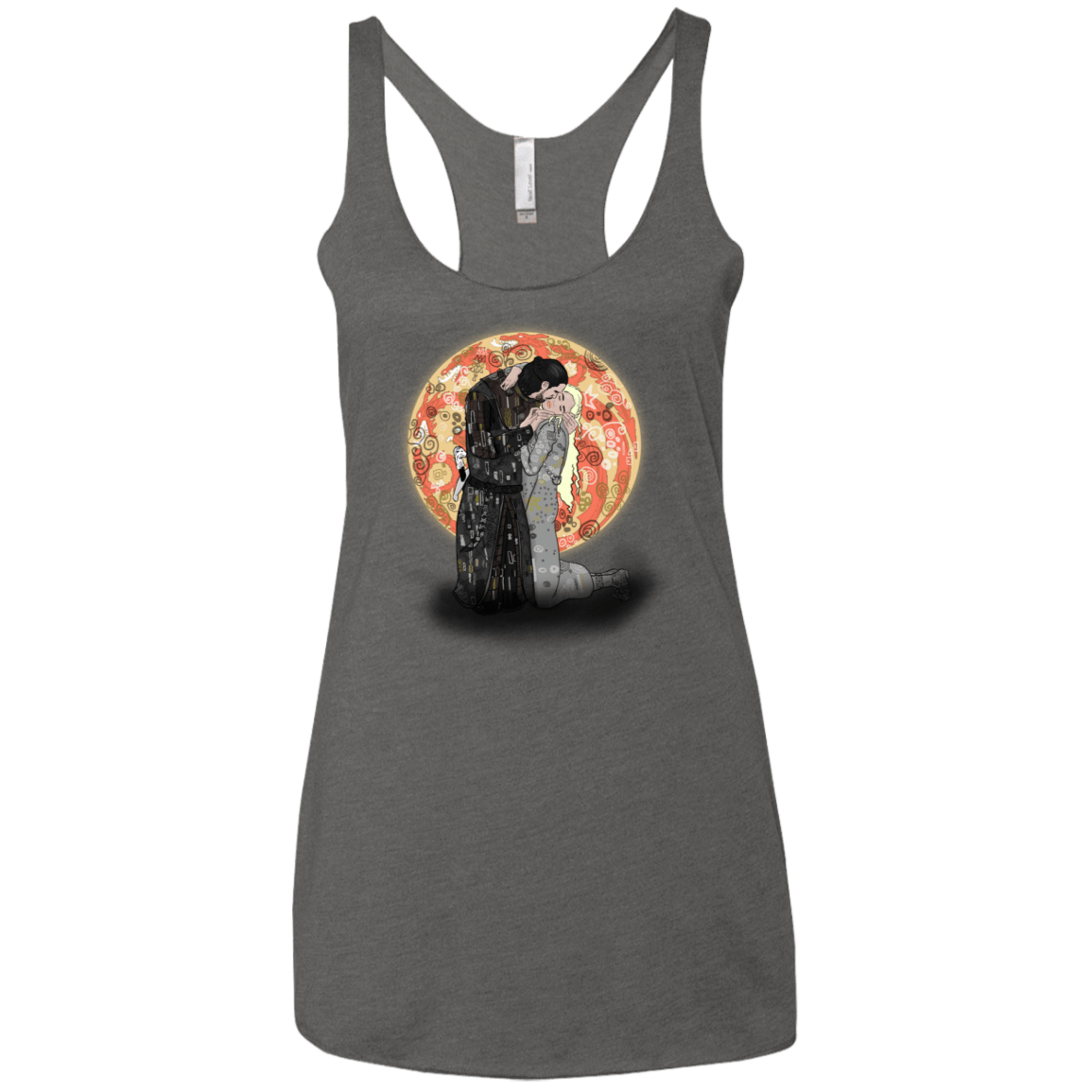 T-Shirts Premium Heather / X-Small Kiss Jon and Dany Women's Triblend Racerback Tank