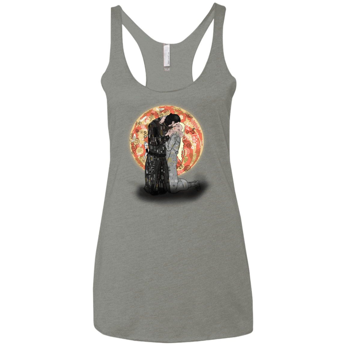 T-Shirts Venetian Grey / X-Small Kiss Jon and Dany Women's Triblend Racerback Tank