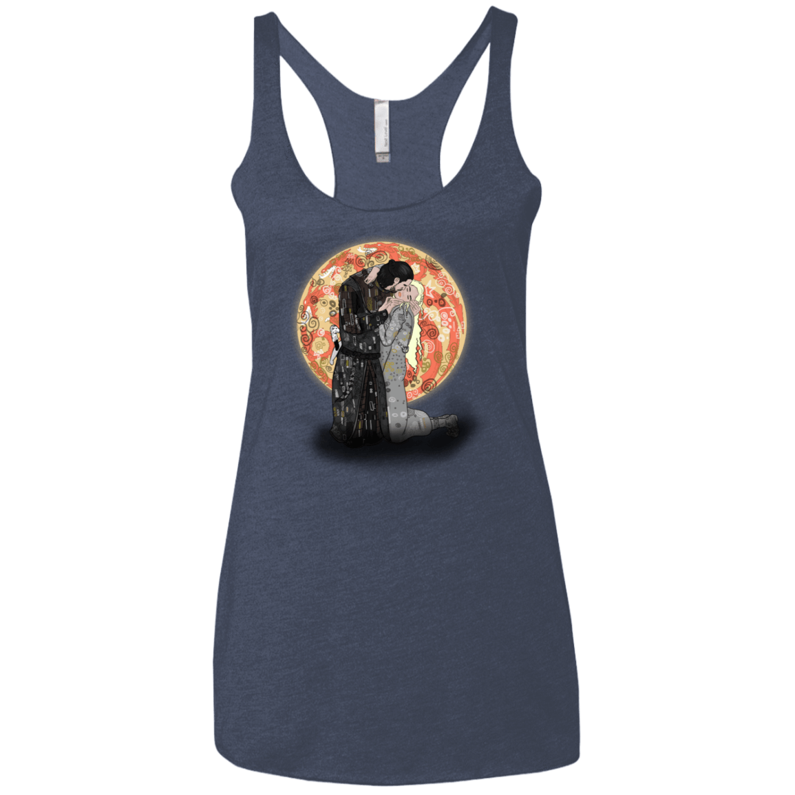 T-Shirts Vintage Navy / X-Small Kiss Jon and Dany Women's Triblend Racerback Tank