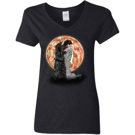 T-Shirts Black / S Kiss Jon and Dany Women's V-Neck T-Shirt