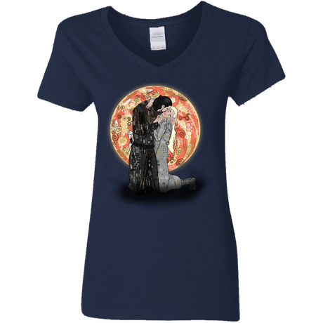 T-Shirts Navy / S Kiss Jon and Dany Women's V-Neck T-Shirt