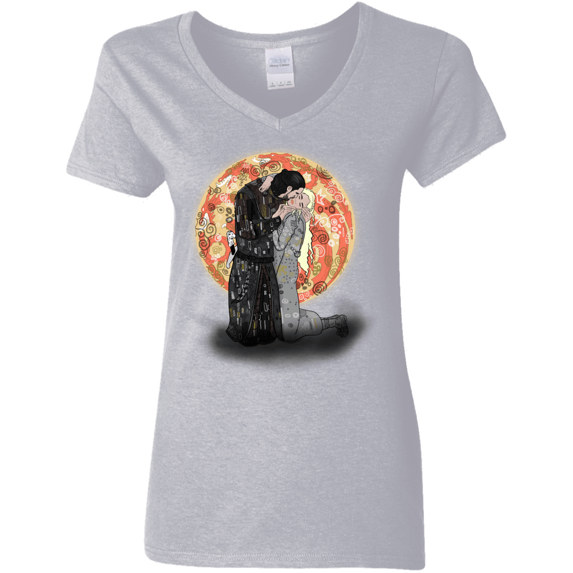 T-Shirts Sport Grey / S Kiss Jon and Dany Women's V-Neck T-Shirt