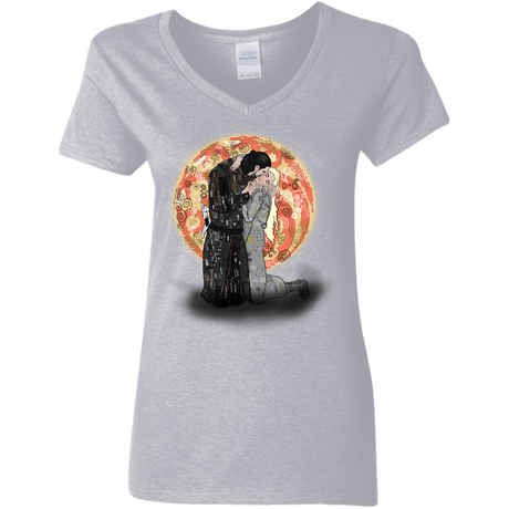 T-Shirts Sport Grey / S Kiss Jon and Dany Women's V-Neck T-Shirt