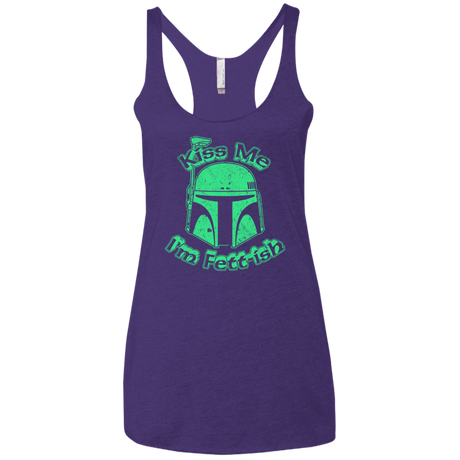 T-Shirts Purple / X-Small Kiss Me Im Fettish Women's Triblend Racerback Tank