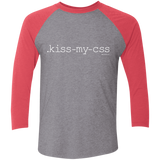 T-Shirts Premium Heather/ Vintage Red / X-Small Kiss My CSS Men's Triblend 3/4 Sleeve
