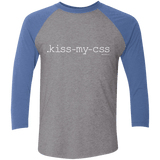 T-Shirts Premium Heather/Vintage Royal / X-Small Kiss My CSS Men's Triblend 3/4 Sleeve
