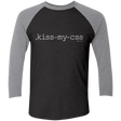 T-Shirts Vintage Black/Premium Heather / X-Small Kiss My CSS Men's Triblend 3/4 Sleeve