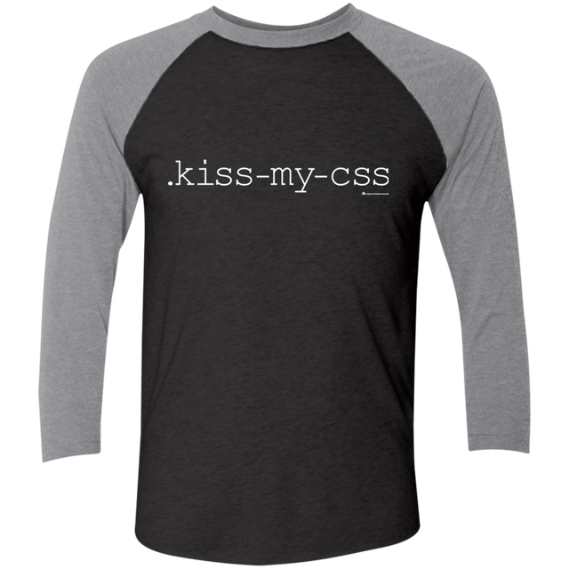 T-Shirts Vintage Black/Premium Heather / X-Small Kiss My CSS Men's Triblend 3/4 Sleeve