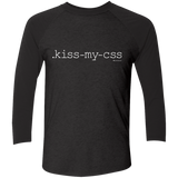 T-Shirts Vintage Black/Vintage Black / X-Small Kiss My CSS Men's Triblend 3/4 Sleeve