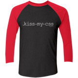 T-Shirts Vintage Black/Vintage Red / X-Small Kiss My CSS Men's Triblend 3/4 Sleeve