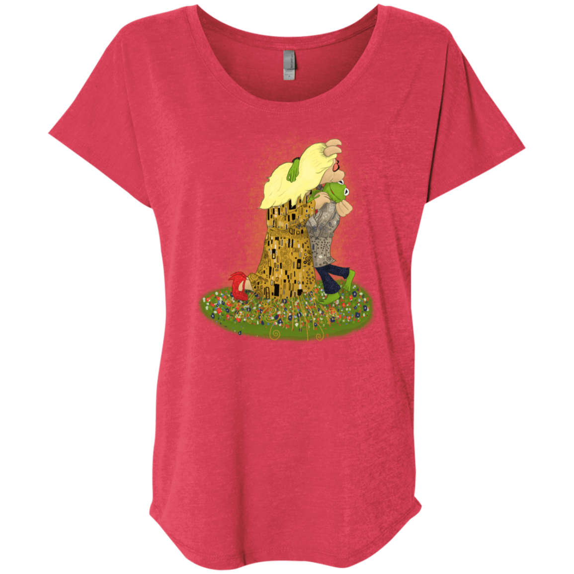 T-Shirts Vintage Red / X-Small Kiss of Muppets Triblend Dolman Sleeve