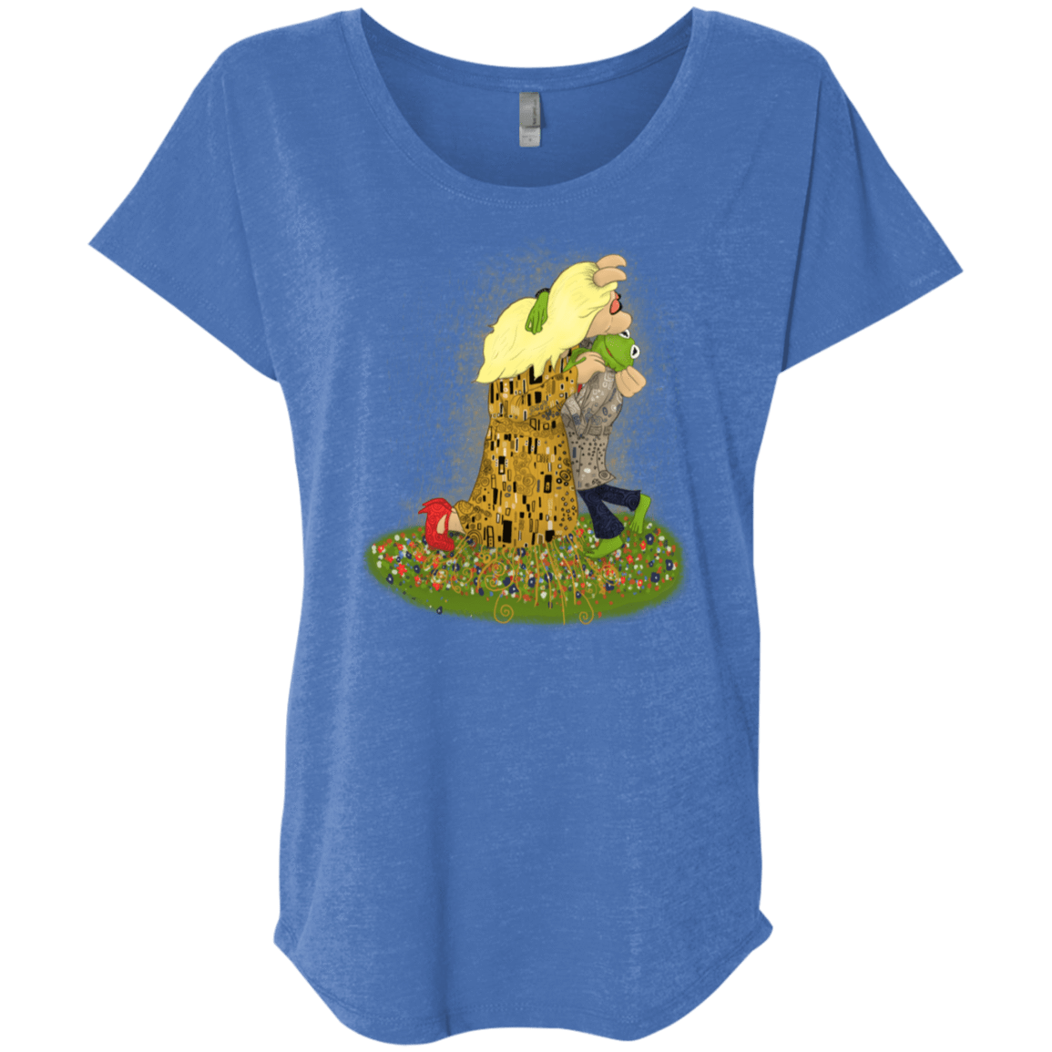 T-Shirts Vintage Royal / X-Small Kiss of Muppets Triblend Dolman Sleeve