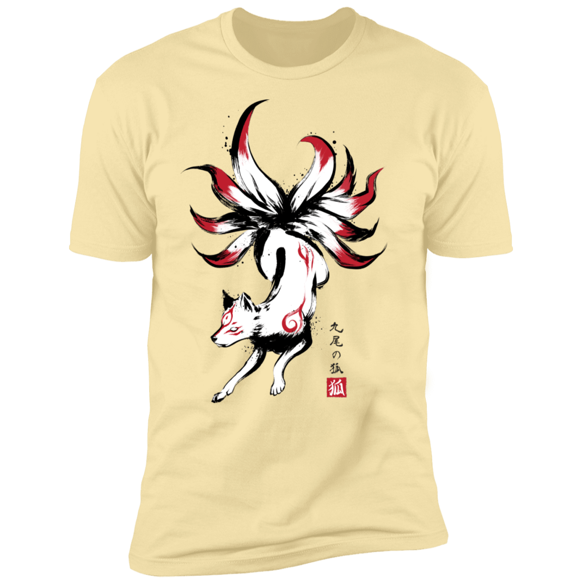 T-Shirts Banana Cream / S Kitsune sumi-e Men's Premium T-Shirt