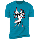 T-Shirts Turquoise / S Kitsune sumi-e Men's Premium T-Shirt