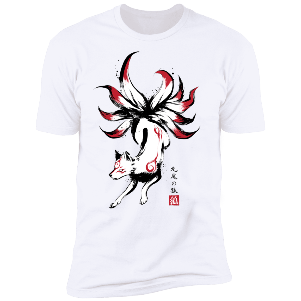 T-Shirts White / S Kitsune sumi-e Men's Premium T-Shirt