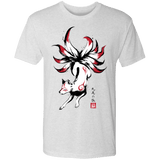 T-Shirts Heather White / S Kitsune sumi-e Men's Triblend T-Shirt