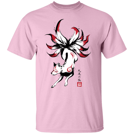 T-Shirts Light Pink / S Kitsune sumi-e T-Shirt