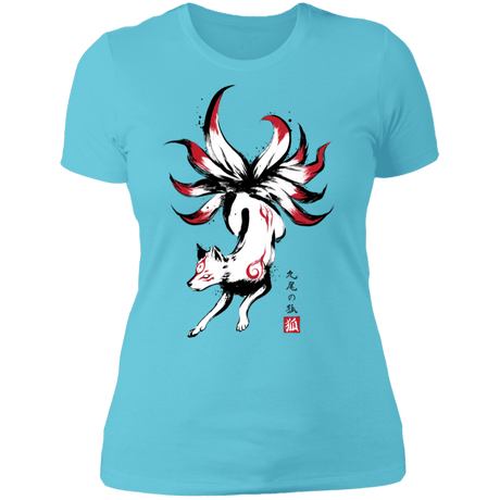 T-Shirts Cancun / S Kitsune sumi-e Women's Premium T-Shirt