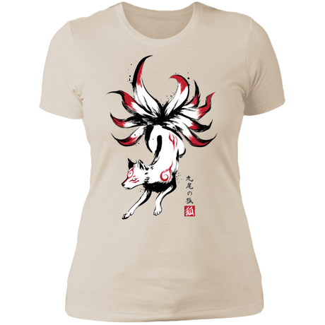 T-Shirts Ivory/ / S Kitsune sumi-e Women's Premium T-Shirt