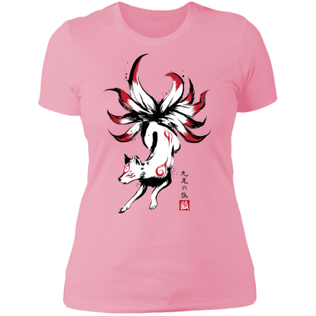 T-Shirts Light Pink / S Kitsune sumi-e Women's Premium T-Shirt