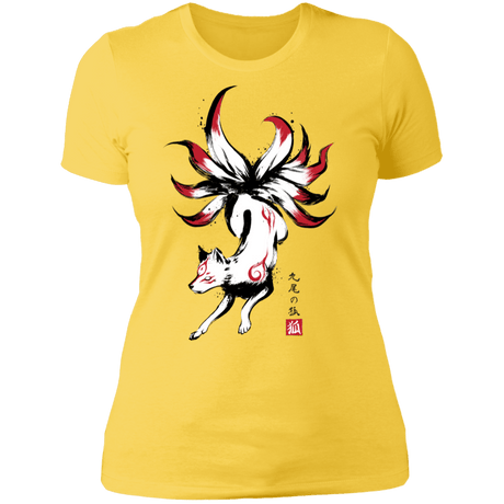 T-Shirts Vibrant Yellow / S Kitsune sumi-e Women's Premium T-Shirt