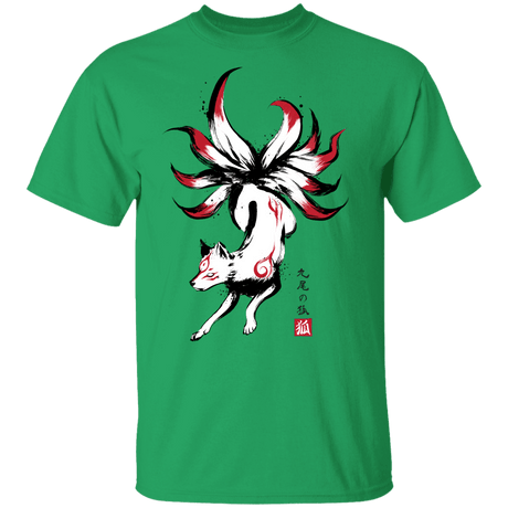 T-Shirts Irish Green / YXS Kitsune sumi-e Youth T-Shirt