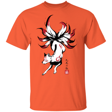 T-Shirts Orange / YXS Kitsune sumi-e Youth T-Shirt