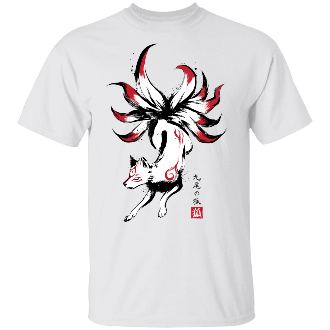T-Shirts White / YXS Kitsune sumi-e Youth T-Shirt
