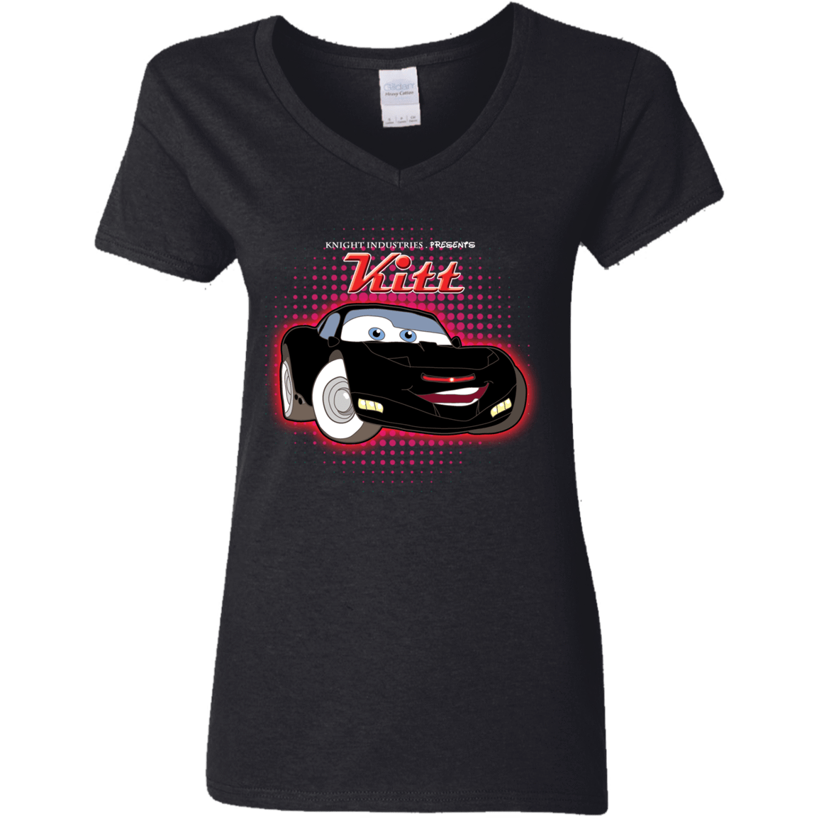 T-Shirts Black / S KITT McQueen Women's V-Neck T-Shirt