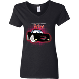 T-Shirts Black / S KITT McQueen Women's V-Neck T-Shirt