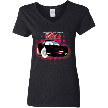 T-Shirts Black / S KITT McQueen Women's V-Neck T-Shirt