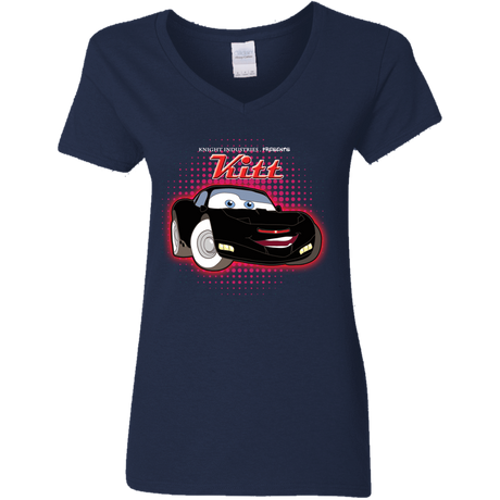 T-Shirts Navy / S KITT McQueen Women's V-Neck T-Shirt